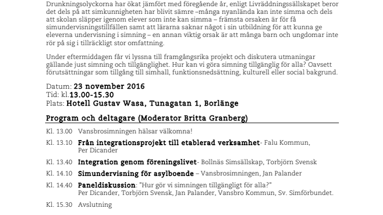 Simning tillgängligt för alla!