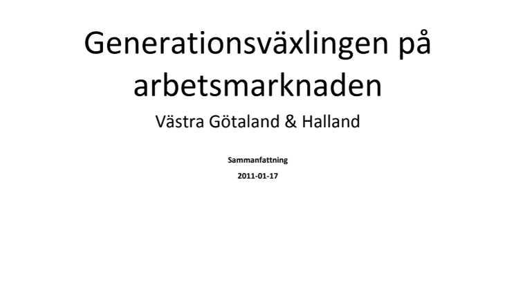 Generationsväxlingen på arbetsmarknaden
