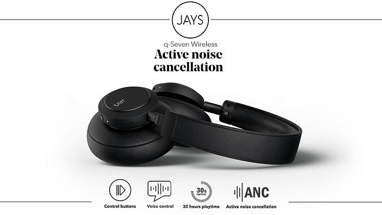 Nya trådlösa hörlurar från JAYS, med ledande ”Active Noise Cancellation” teknik
