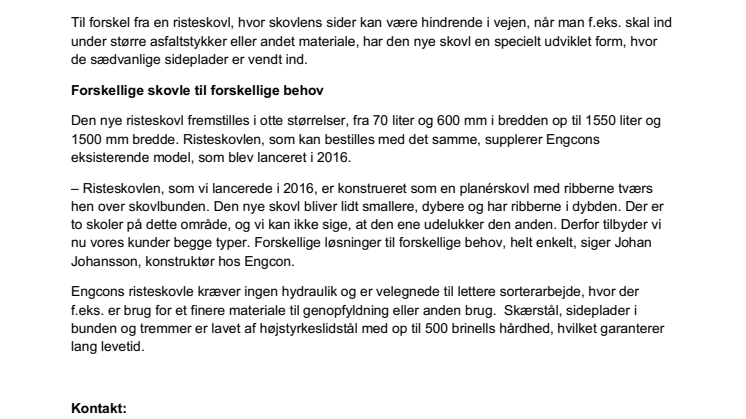 Engcon præsenterer en ny serie risteskovle  med lodret stående tremmer