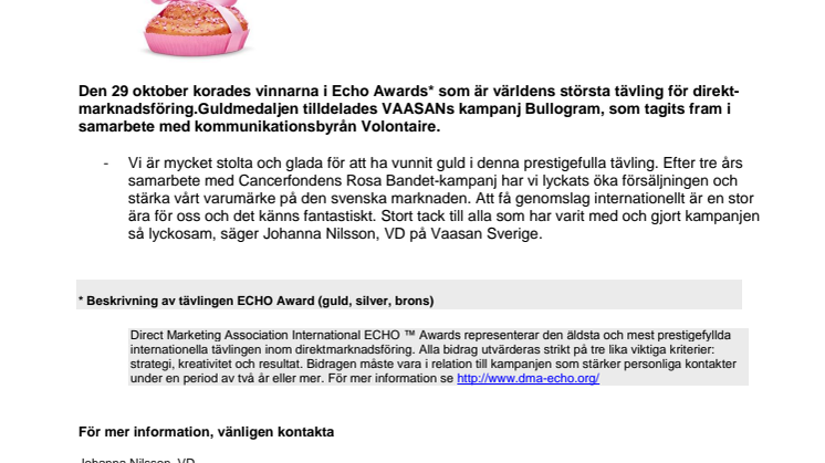 BULLOGRAM VINNER PRESTIGEFYLLT REKLAMPRIS