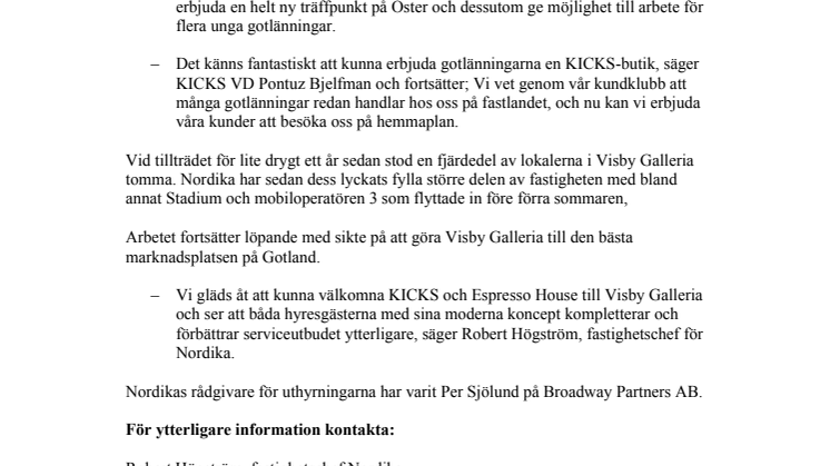 ESPRESSO HOUSE OCH KICKS TILL VISBY GALLERIA