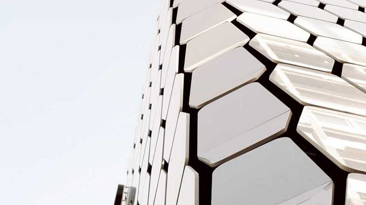 Dekton Facade in high gloss white color Halo