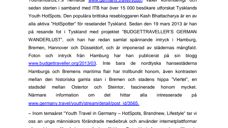Bloggar om Youth HotSpots i Tyskland