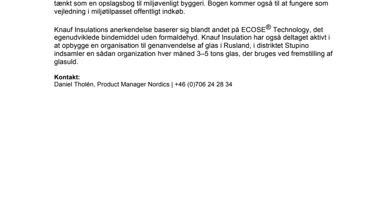 Grønt lys i Rusland til Knauf Insulation