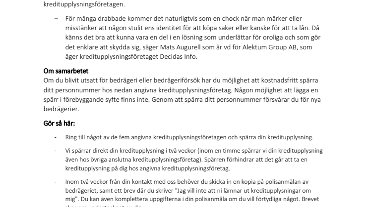 Exklusivt branschsamarbete för att erbjuda skydd mot bedrägerier
