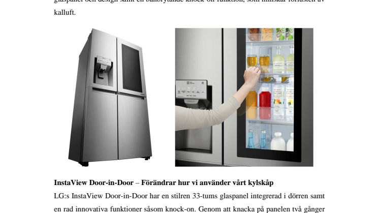 LG LANSERAR NYA PREMIUMKYLEN INSTAVIEW