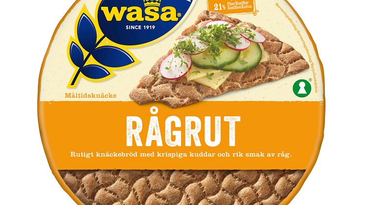Nyhet från Wasa: Wasa Rågrut - ett stort runt rutbröd med extra krispigt textur och en rik smak av råg. 