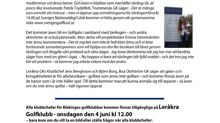 ”Slaget om Sveriges Golfkust” – (med Golfgala) öppnar för anmälan den 6/6 kl 14.00!”