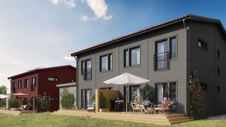 Brf Genvägen - 3D-bild av baksidan