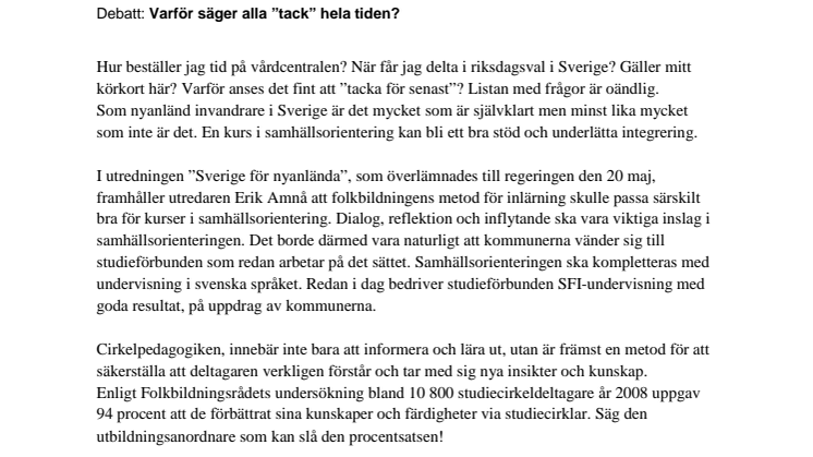 Debatt: Varför säger alla "tack" hela tiden?