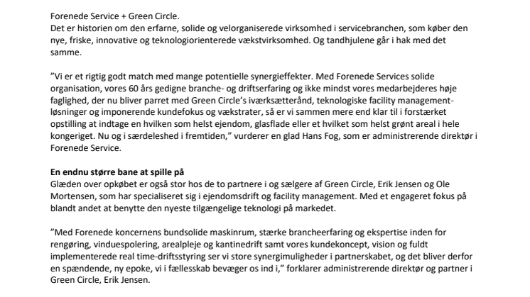 Servicebranchen: Opkøb sikrer stærkt partnerskab og god åbning til det svenske marked