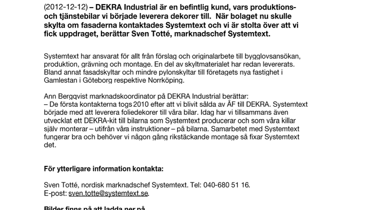 Utökat förtroende för Systemtext