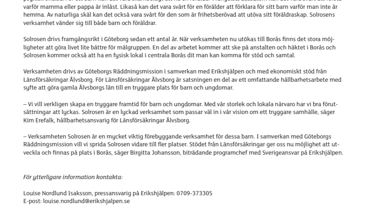 Barn med föräldrar i fängelse får stöd i Borås