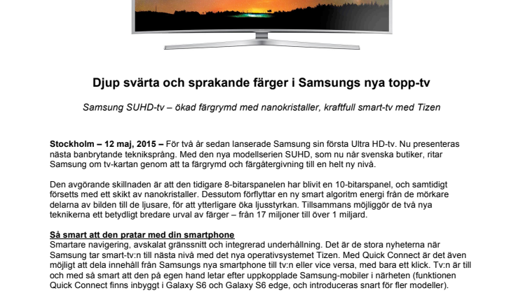 Djup svärta och sprakande färger i Samsungs nya topp-tv