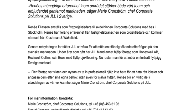 JLL växer med flyttprojektledning