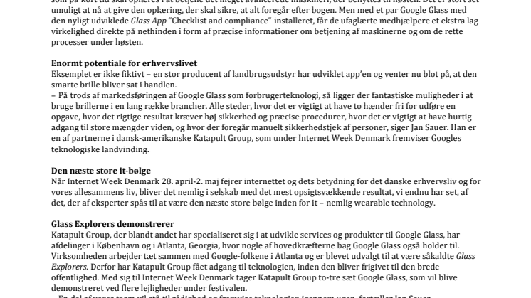 Google Glass til Internet Week Denmark