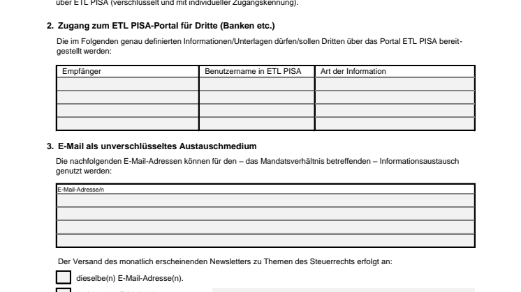 ADVISA - Vereinbarung zum digitalen Informationsaustausch