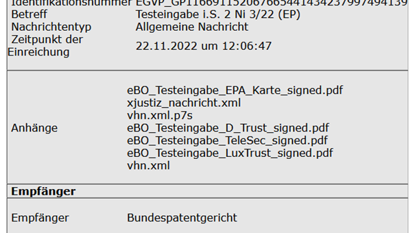 Sendebestätigung