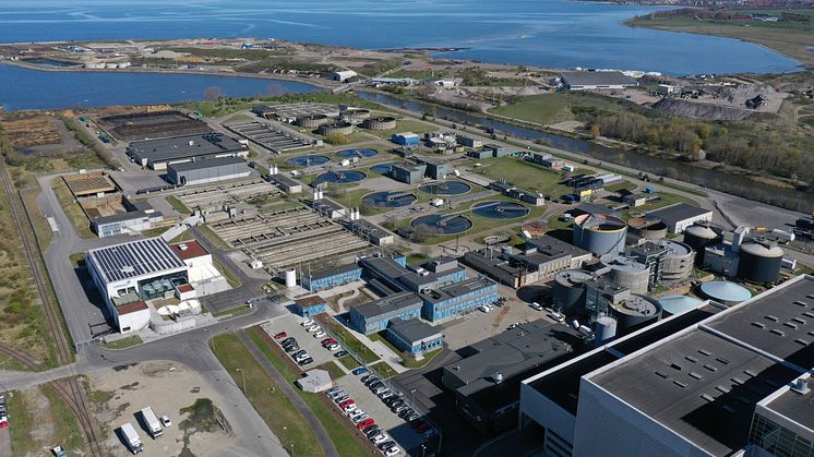 Flygbild Sjölunda avloppsreningsverk