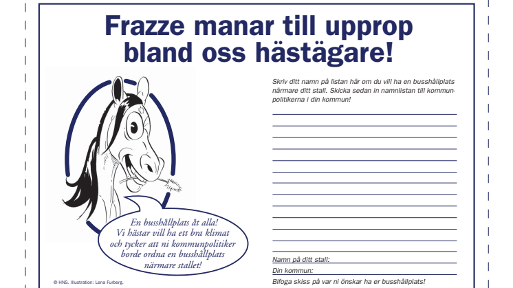 Fler busshållplatser nära stallar - Frazzes klimattips del 7