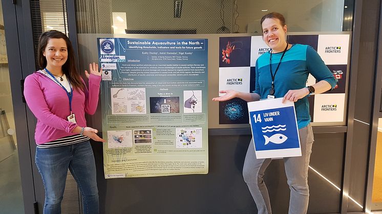 Kathy Dunlop IMR (left) and Astrid Harendza (Akvaplan-niva)