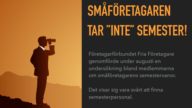 Undersökning om småföretagares semester och sommarpersonal