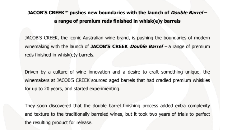 Double Barrel global media release
