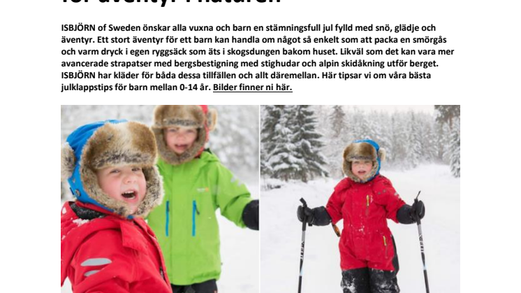 Julklappstips från ISJBÖRN of Sweden - Säkra upp julen med mjuka klappar för äventyr i naturen