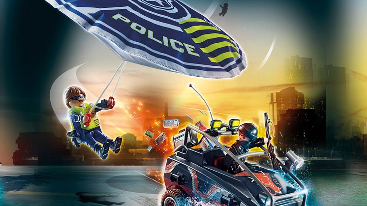 Polizei-Fallschirm: Verfolgung des Amphibien-Fahrzeugs von PLAYMOBIL (70781)