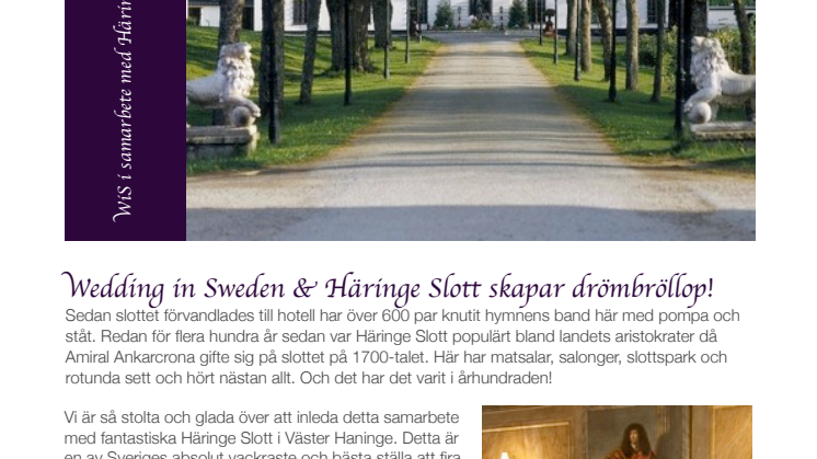 Wedding in Sweden & Häringe Slott skapar drömbröllop!