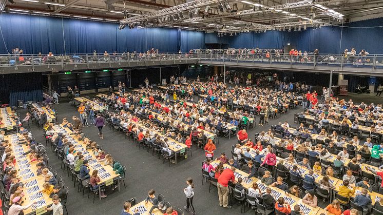 Schackfyrans Södra Riksfinal kommer att äga rum i Helsingborg Arena i maj varje år mellan 2021–2026. Foto: Svenska Schackförbundet