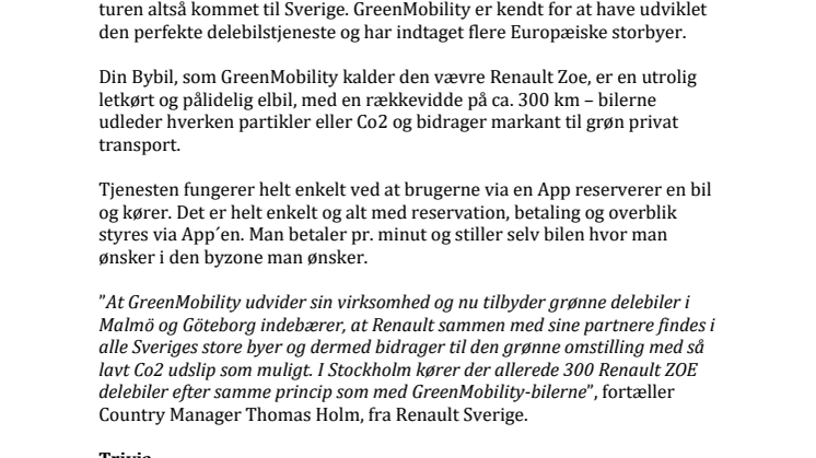 Renault Zoe som delebiler i Norden