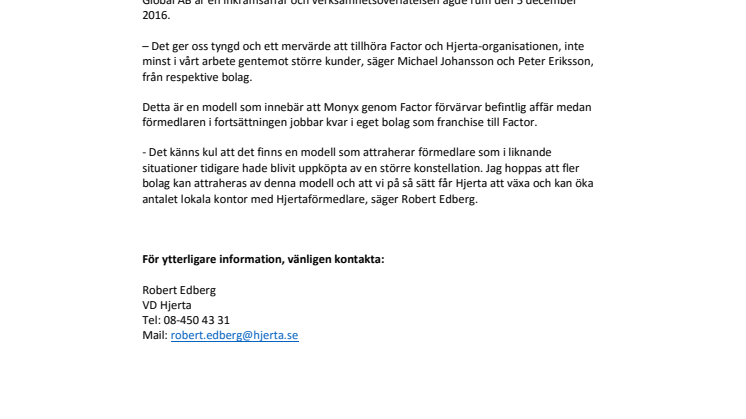 Hjerta växer via Factor 