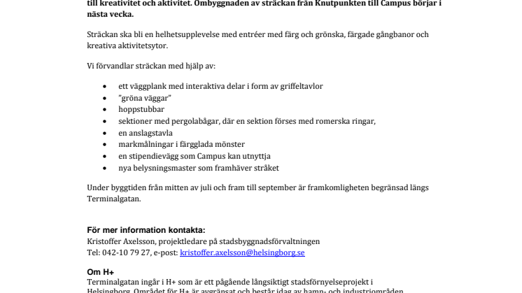 Nu gör vi Terminalgatan mer lekfull