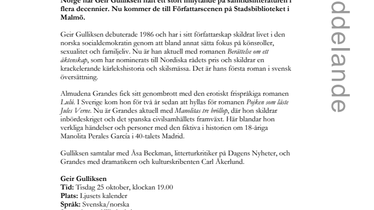Gulliksen och Grandes på Författarscenen