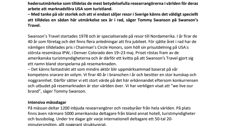 Svensk researrangör tar hem prestigefull internationell utmärkelse