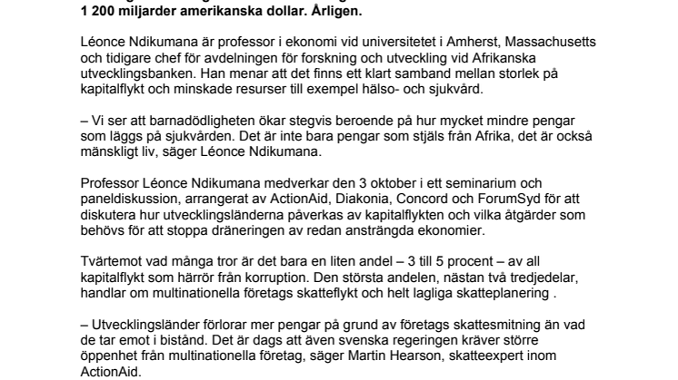 Stoppa kapitalflykten från fattiga länder  
