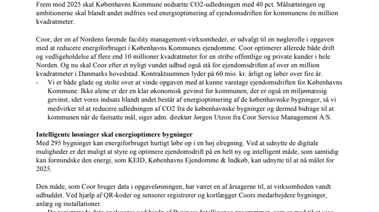 Coor vinder ejendomsservice for Københavns Kommune