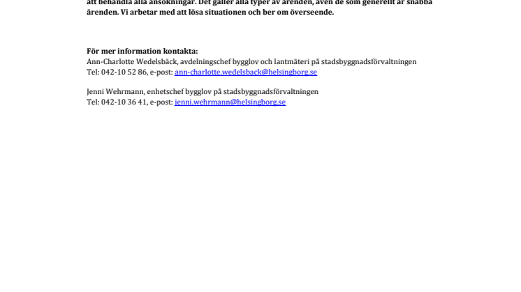 ​Längre handläggningstid än vanligt på bygglovsenheten