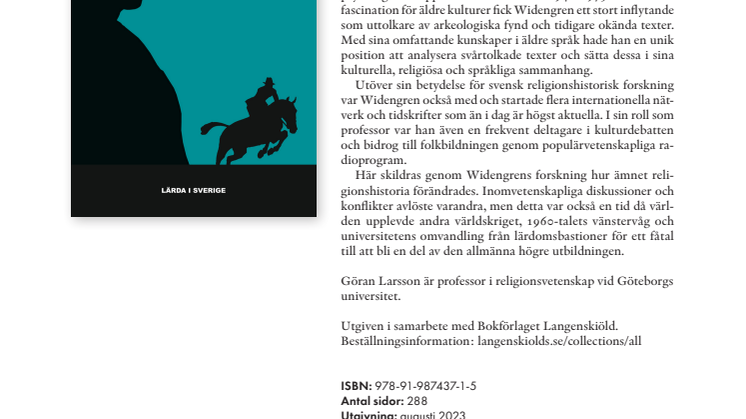 Bokblad Geo Widengren. Stridbar professor i en föränderlig tid