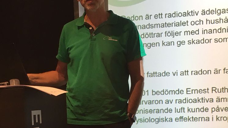 Dag Sedin - Svensk Radonförenings Ordförande under seminariet i Almedalen