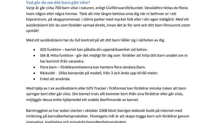 Hitta ditt barn snabbt med Avståndslarm eller GPS Tracker!
