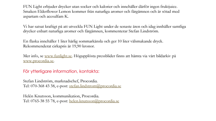 Fun Light Elderflower Lemon årets smak i limited edition