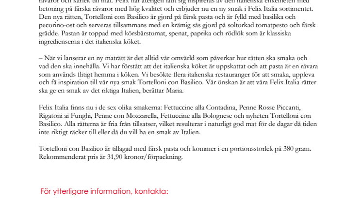 Felix Italia – En smak av Italien