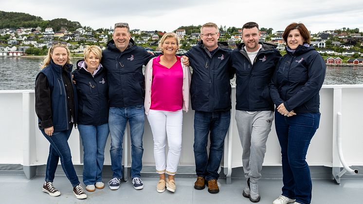 Marlen Haugland, managing director of Østerfjord with Geoff Whiteheads (Whiteheads’), Ryan Huges (Ship Deck), Andrew Crook and Josette Foster (NFFF), and Victoria Braathen and Bojana Dos Santos (NSC).jpg