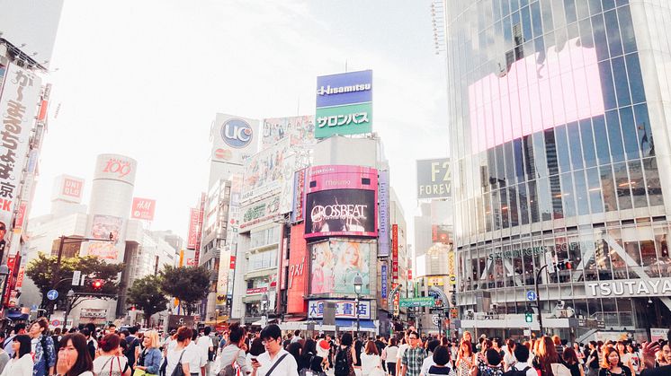Korsningen Shibuya i Tokyo