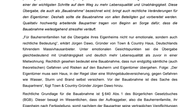 Bauabnahme: Mit seriösen und verlässlichen Baupartnern ins Eigenheim