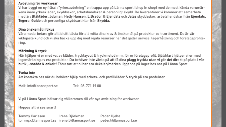 Arbetskläder hos Länna Sport