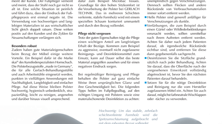 Materialeigenschaften: Langlebige Polster